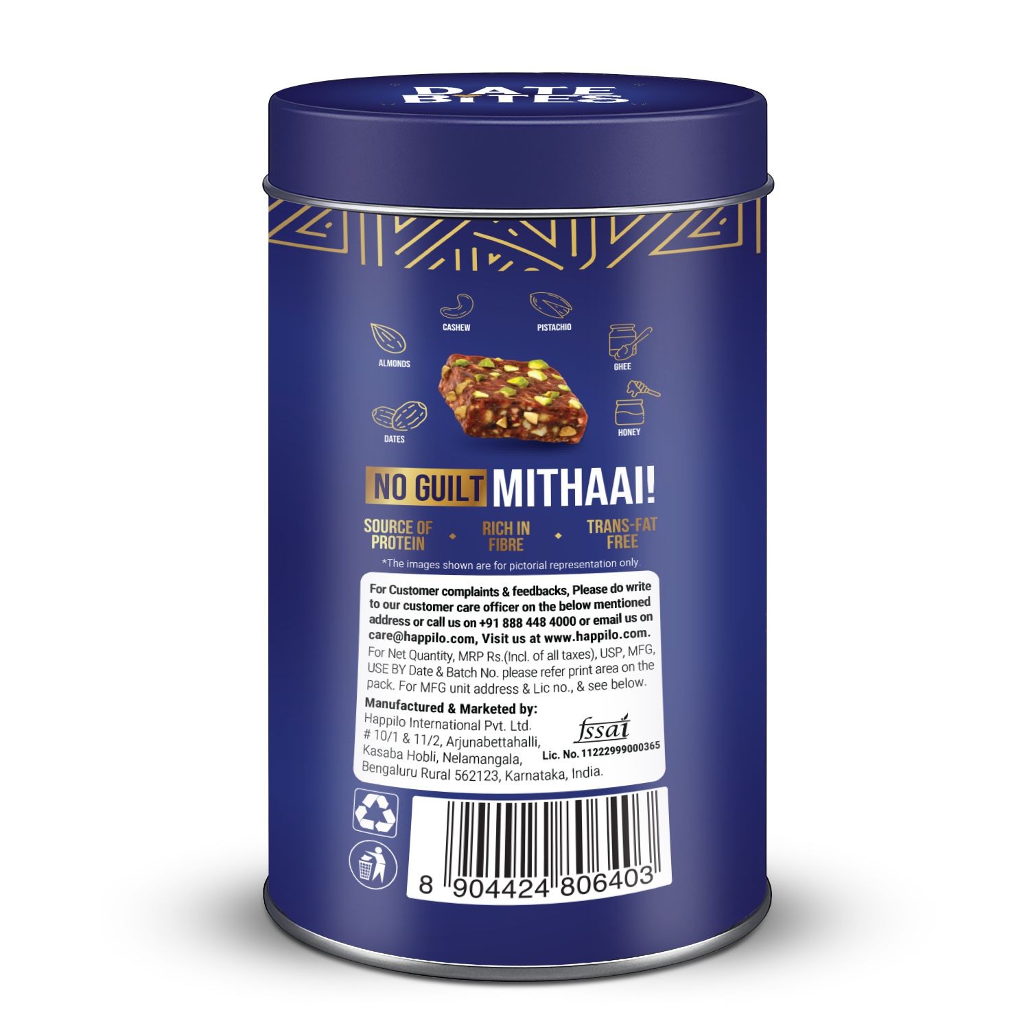 Happilo Premium Date Bites Tin 200g - Image 2