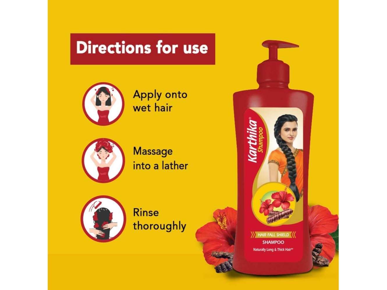 Karthika Hair Fall Shield Shampoo, With the Goodness Of Shikakai and Hibiscus, For Men & Women - 650ml - Image 4