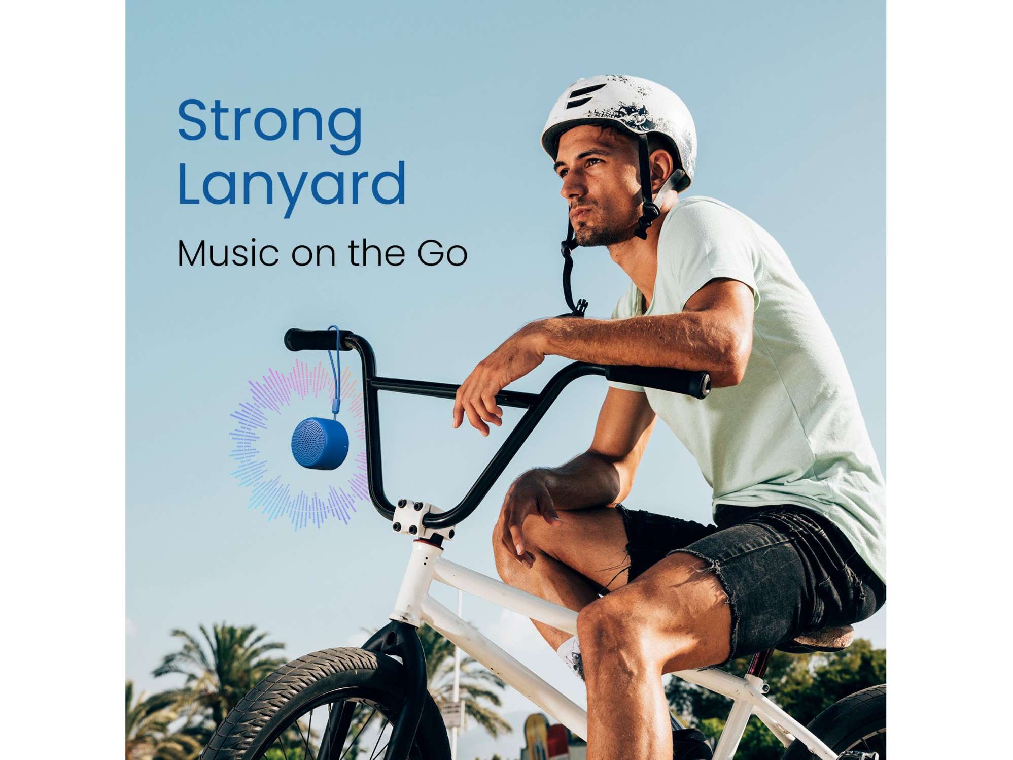 Portronics Pico HD Sound, Bluetooth 5.3V, in Built Mic, Type C Fast Charging - Blue - Image 4