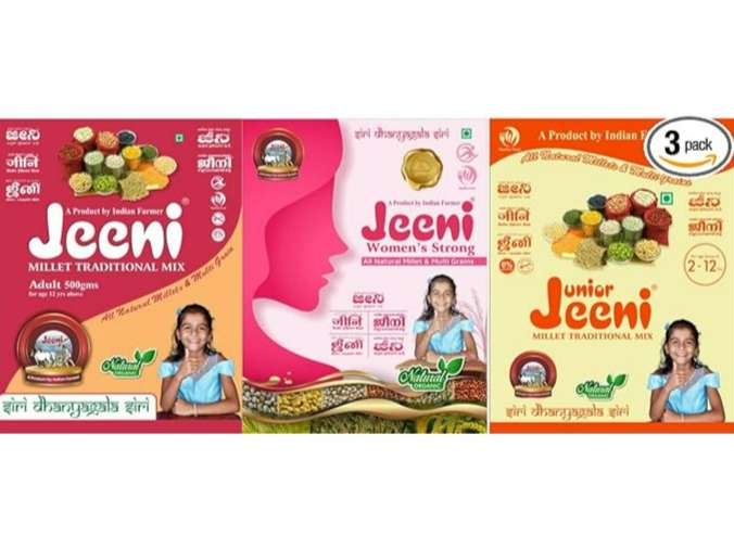 Jeeni Combo Pack of Millet Traditional Mix 500g and Double Filtered Organic and Natural Product Pack OF 3