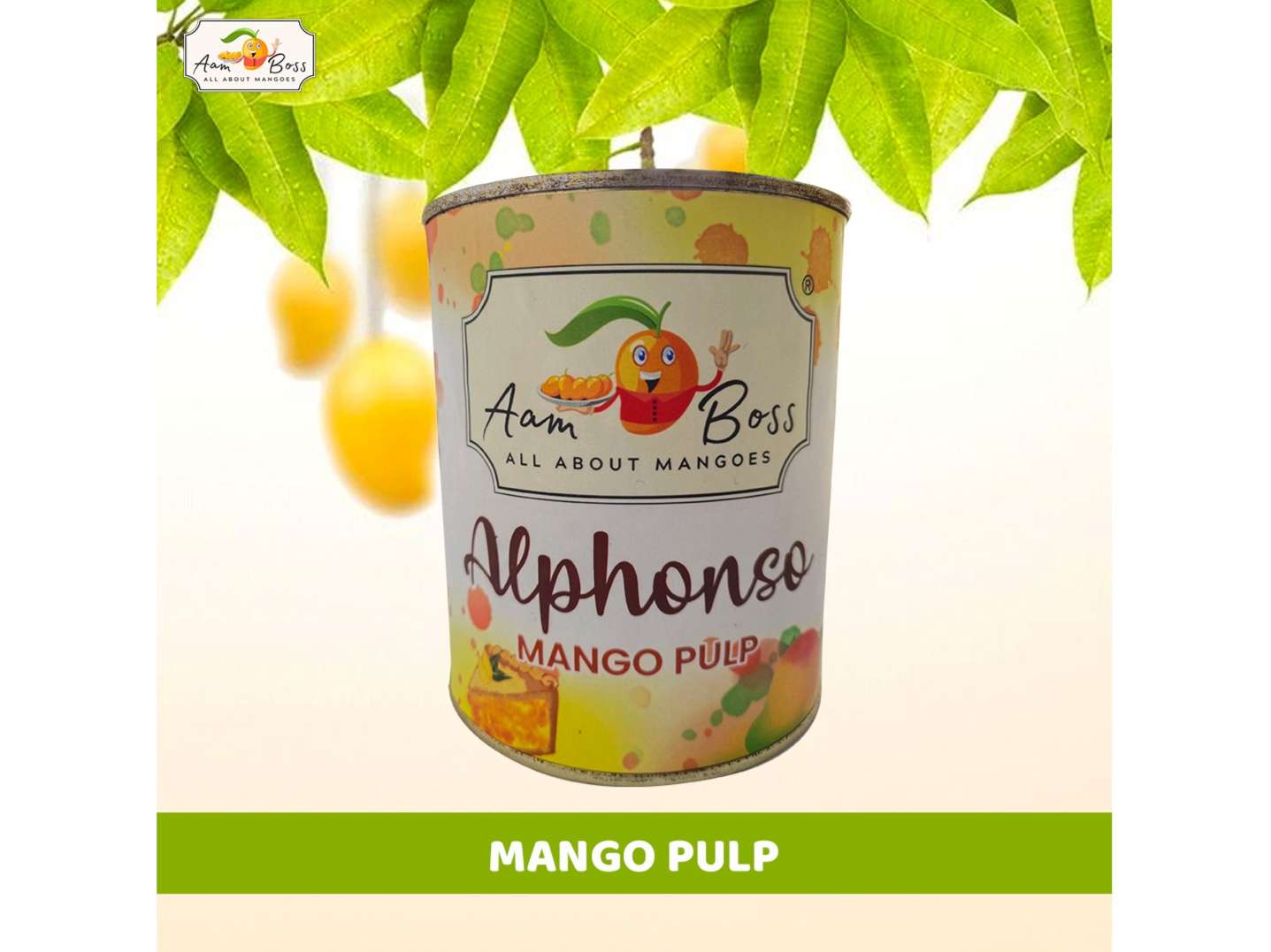 AamBoss Premium Alphonso Mango Pulp | Aamras (850g) GI Tagged Mangoes from Sindhudurg Maharashtra - Image 3