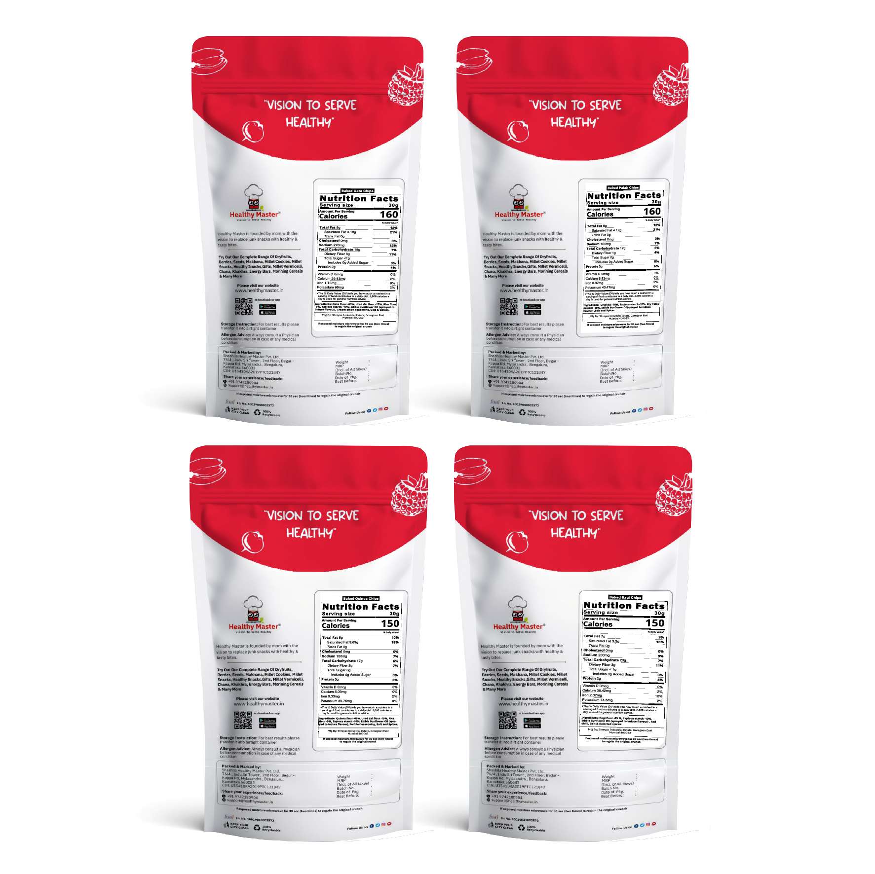 Healthy Master Healthy Chips Combo - Baked and Nutritious 400 g - Image 2