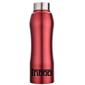 TRIBBO Stainless Steel Water Bottle 750 ML Water Bottles For Fridge School,Gym,Home,office,Boys   Girls Kids Leak Proof(REDSIPPER CAP SET OF 1 750 MLMODEL-CURVE)