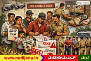 ನಕಲಿ ದಾಖಲೆ ಸೃಷ್ಟಿಸಿ ಭೂಮಿ ಮಾರಾಟ; ಸಬ್ ರಿಜಿಸ್ಟ್ರಾರ್ ಕಚೇರಿ ಸಿಬ್ಬಂದಿ ಸೇರಿ ಐವರ ಬಂಧನ​